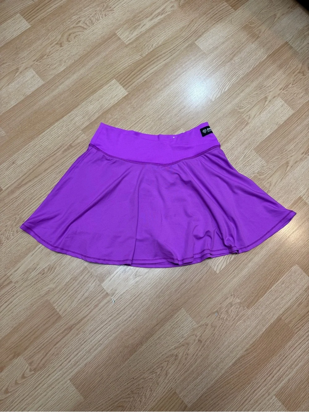 Justice Girls XL Plus 16P 18P Purple Flowy Athletic Skort Built In Shorts